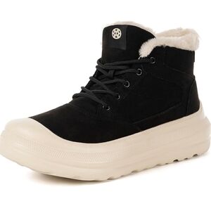 Women's Black and Cream High-Top Sneakers